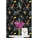 Ebern Designs Fodor Large Simple Flowers Peel & Stick Wallpaper Panel Vinyl in Black | 25 W in | Wayfair A890D8D42FF5438D9776990CA012EAF4