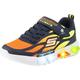 Skechers Jungen Flex-glow Dezlom Sneaker, Navy Synthetic Textile Orange Yellow Trim, 33.5 EU