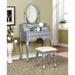 Rosdorf Park Salters Vanity Set w/ Stool & Mirror Wood in Gray | 58.88 H x 31.63 W x 15.75 D in | Wayfair 99308E9C57304B9FABD9337748A23967