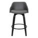 Corrigan Studio® Niord Swivel Counter & Bar Stool Wood/Upholstered/Leather in Gray/Black | 35 H x 19.5 W x 20.5 D in | Wayfair