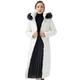 Orolay Women's Down Jacket with Long Fur Hooded Raglan Sleeve Coat White M