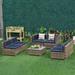 Outsunny 7 Piece Rattan Seating Group w/ Cushions Synthetic Wicker/All - Weather Wicker/Wicker/Rattan | Outdoor Furniture | Wayfair 860-020V03BN