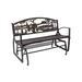 Rosalind Wheeler Gardnerville Farmstead Outdoor Glider Bench in Black/Brown | 32.5 H x 50 W x 25 D in | Wayfair F85DC620AEEE474DA87BD724ED664002