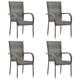 vidaXL Stackable Outdoor Chairs 4 pcs Grey Poly Rattan