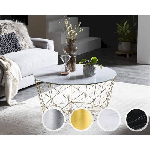 SalesFever »May« Couchtisch Marmor-Optik weiß / gold