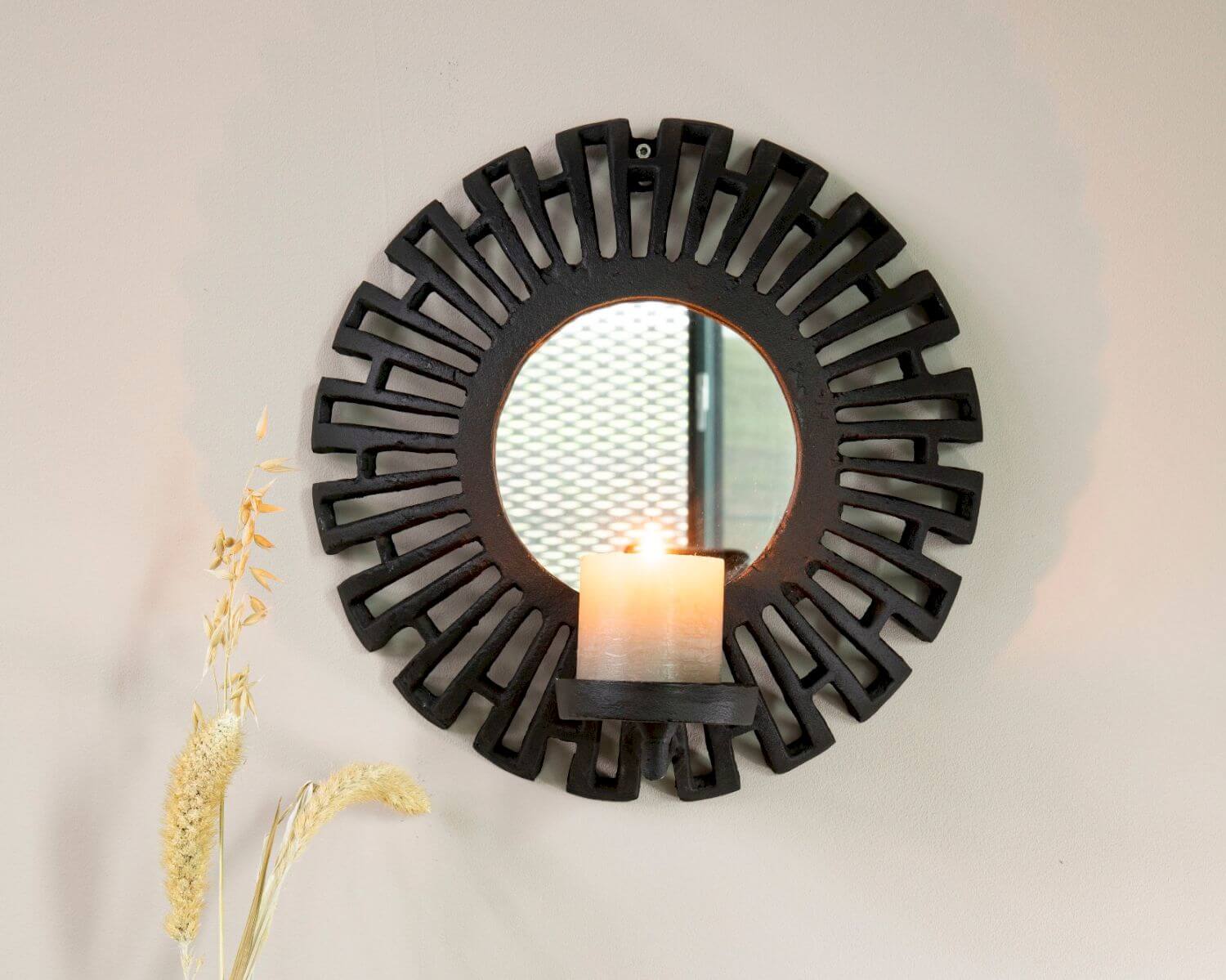designline »Aztec« Spiegel Kerzenhalter schwarz Image