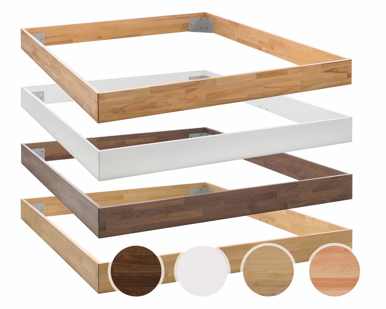 Hasena Moderno Massivholz Bettrahmen Trento 16 180x200 cm / Wildeiche natur, geölt