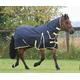 JUMP EQUESTRIAN TURNOUT RUG HEAVYWEIGHT WINTER HORSE RUG 200G FILL 600D COMBO NECK NAVY WITH YELLOW BINDING (6'9'')