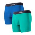 JustWears Boxer Briefs - Pack of 2 | Anti Chafing, No Ride Up, Organic Underwear for Men | Perfect for Everyday Wear or Sports like Walking, Cycling & Running | Blue & Green | X-Large