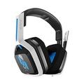 ASTRO Gaming A20 Wireless Headset Gen 2, Leicht & Robust, Flip-to-mute-Mikrofon, +15-Stunden Akkulaufzeit, 15m Reichweite, für PlayStation 5, PS4, PC, Mac - Weiß/Blau