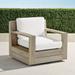 St. Kitts Swivel Lounge Chair in Weathered Teak with Cushions - Rain Resort Stripe Dove, Standard - Frontgate