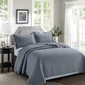 3 Piece Embossed Bedspread Quilted Comforter Luxury Bed Throw with Pillow Shams Bedding Set Grey King