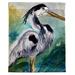 Highland Dunes Polyester Betsy's Blue Heron Wall Hanging Polyester in Black/Gray/Green | 24 H x 30 W in | Wayfair A8A30CAC7AA4479F99F733F7D907E86B