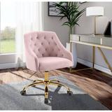 Willa Arlo™ Interiors Casimir Velvet Task Chair Upholstered in Pink/Yellow/Black | 36 H x 25.5 W x 23 D in | Wayfair