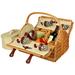 Picnic at Ascot Yorkshire Picnic Basket for Four Wicker or Wood in Brown | 17 H x 13.5 W x 20 D in | Wayfair 710-L