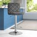 Ebern Designs Duval 24" Adjustable Swivel Bar Stool Upholstered/Leather/Metal/Faux leather in Gray | 21 W x 20 D in | Wayfair