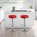 Ivy Bronx Schrager Swivel Adjustable Height Bar Stool Upholste/Leather/Metal/Faux leather in Red | 15 W x 15 D in | Wayfair