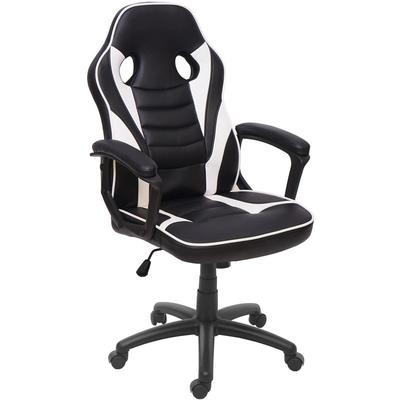 Bürostuhl HHG 063, Schreibtischstuhl Drehstuhl Racing-Chair Gaming-Chair, Kunstleder schwarz/weiß Image