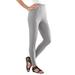 Plus Size Women's Ankle-Length Essential Stretch Legging by Roaman's in Heather Grey (Size M) Activewear Workout Yoga Pants