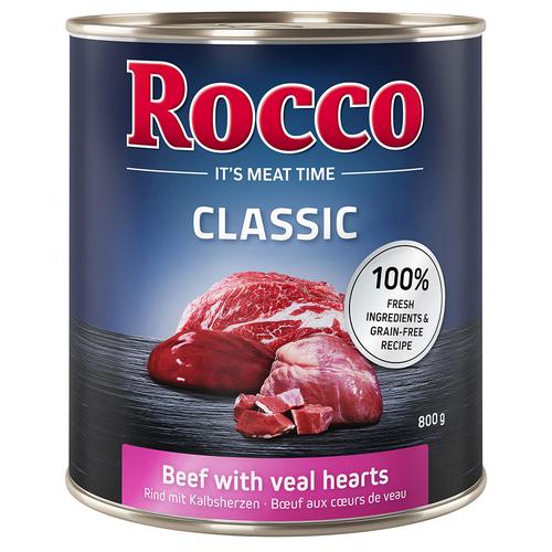 6x800g Rind mit Kalbsherzen Rocco Hundefutter nass