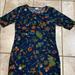 Lularoe Dresses | Lularoe Navy Print Dress | Color: Blue | Size: S