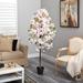 Primrue 60" Artificial Cherry Blossom Tree in Pot Polyester/Plastic in Red | 60 H x 18 W x 18 D in | Wayfair 5361CFD419044FE5B3D9855516D8EC78