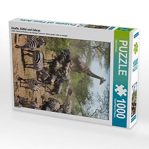 Puzzle Giraffe, Büffel und Zebras Foto-Puzzle Bild von Sabine Reuke Puzzle