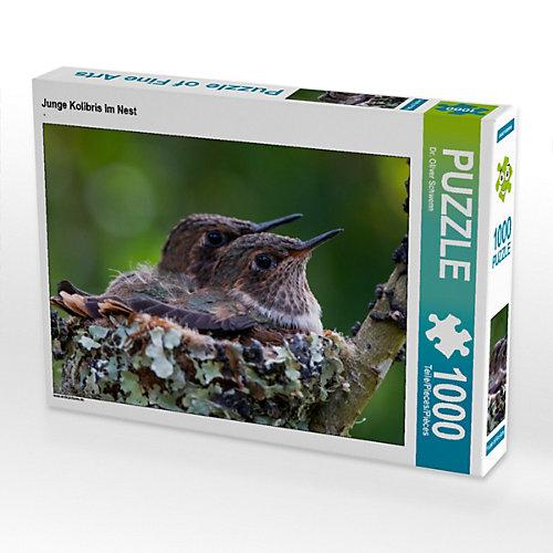 Puzzle CALVENDO Puzzle Junge Kolibris im Nest - 1000 Teile Foto-Puzzle glückliche Stunden Kinder