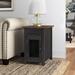 Gracie Oaks Jakendra Solid Wood End Table w/ Storage & Built-In Outlets Wood in Black | 25 H x 16 W x 24 D in | Wayfair