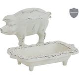 Rosalind Wheeler Laymon Metal Pig Soap Dish Metal in White | 4.25 H x 5.5 W x 4.25 D in | Wayfair ACA6C1584B3D49CDB5B63D2D8456A1C6