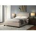 Tavel Queen-Size Nailhead Platform Bed in Toast Linen - Modus 3ZL7L512