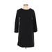 H&M Casual Dress - Shift Crew Neck 3/4 Sleeve: Black Solid Dresses - Women's Size 2