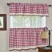 August Grove® Bellair Country Plaid Complete 3 Piece Tier & Valance Kitchen Curtain Polyester in White/Blue | 36 H x 58 W x 0.5 D in | Wayfair