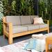 Birch Lane™ Bogota 78.75" Wide Outdoor Teak Patio Sofa w/ Sunbrella Cushions Wood/Natural Hardwoods/Sunbrella® Fabric Included | Wayfair