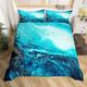 Blue Marble Comforter Cover Double Liquid Colorful Marble Bedding Set Abstract Rainbow Quicksand Duvet Cover Turquoise Blue Bed Covers Watercolor Chic Modern Decor Kids Gift Bed Set