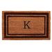 Arlmont & Co. Stortz Monogram Non-Slip Outdoor Door Mat Natural Fiber in White/Brown | Rectangle 2' x 3' | Wayfair 64CB7A47410A41718A930A9CA330AAF9