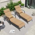 Lark Manor™ Antrea 63" Long Reclining Chaise Lounge Set w/ Cushions Metal | 37.8 H x 24.41 W x 79.53 D in | Outdoor Furniture | Wayfair