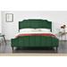 Mercury Row® Teen Allyson Queen Size Modern Curved Bed Wood & /Upholstered/Velvet in Green | 46.4 H x 64.5 W x 86.6 D in | Wayfair
