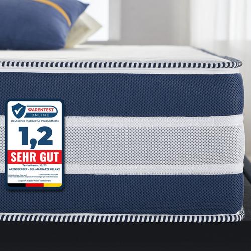 Arensberger - relaxx Gel Matratze 140x200 cm mit 3D Memory Foam - 7 Zonen 25cm Höhe H2/H3