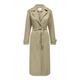 ONLY Damen Langer Trench Coat | Eleganter Basic Übergangs Mantel | Einreihig Longline mit Gürtel ONLLINE, Farben:Beige-2, Größe:XS