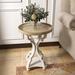 Ophelia & Co. Plaisance Rustic Farmhouse Cottage Core Accent End Table, Natural Tray Top Side Table Nightstand in Brown/White | Wayfair