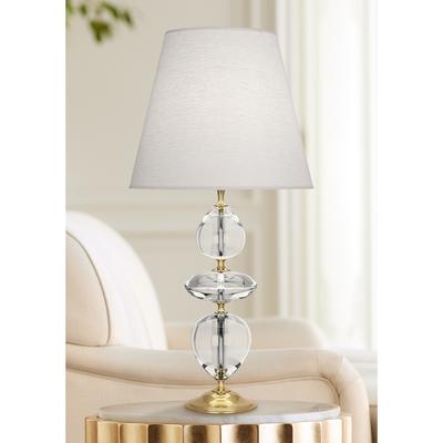 Crystal Table Floor Lamps You Ll Love, Rolland Brass And Crystal Column Table Lamps