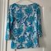 Lilly Pulitzer Tops | Lilly Pulitzer 3/4 Sleeve Boatneck Tee | Color: Blue/White | Size: S
