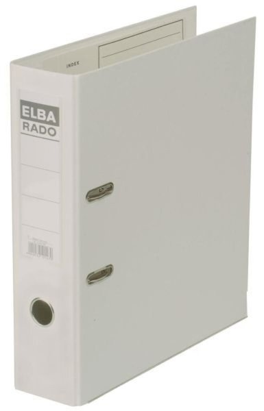 HAMELIN Ordner Rado-Plast A4 RB 80mm weiß aus PVC, Sichttasche am Rücken Image