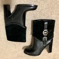 Michael Kors Shoes | Michael Kors Mid-Calf Leather Black Boots (Euc) | Color: Black | Size: 5.5