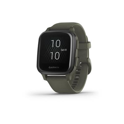 Garmin Venu SQ GPS Smartwatch - Music Edition Slate Aluminum Bezel with Moss Case and Silicone Band 010-02426-03