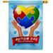 Ornament Collection Autism Day 2-Sided Polyester 40 x 28 in. House Flag in Blue | 40 H x 28 W in | Wayfair OC-ST-H-192440-IP-BO-D-US21-OC
