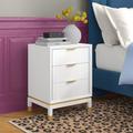 Etta Avenue™ Langley 3 - Drawer Nightstand in White Wood in Brown/White | 24 H x 18 W x 15 D in | Wayfair C9EC491A280749698B44DFD839B2C0F7