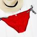 American Eagle Outfitters Swim | American Eagle Red Side Tie Bikini Bottom Swimsuit | Color: Red/White | Size: Xl