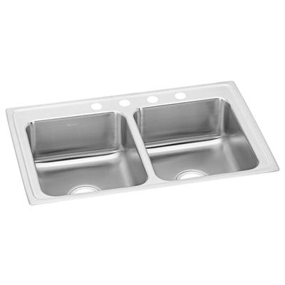 Zurn Elkay LRAD2918553 Lusterstone Classic Double Bowl ADA Drop-In Sink with Three Faucet Holes - 12" x 12" x 5 3/8" Bowl